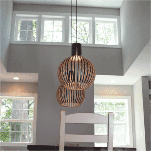 wooden birdcage lamp