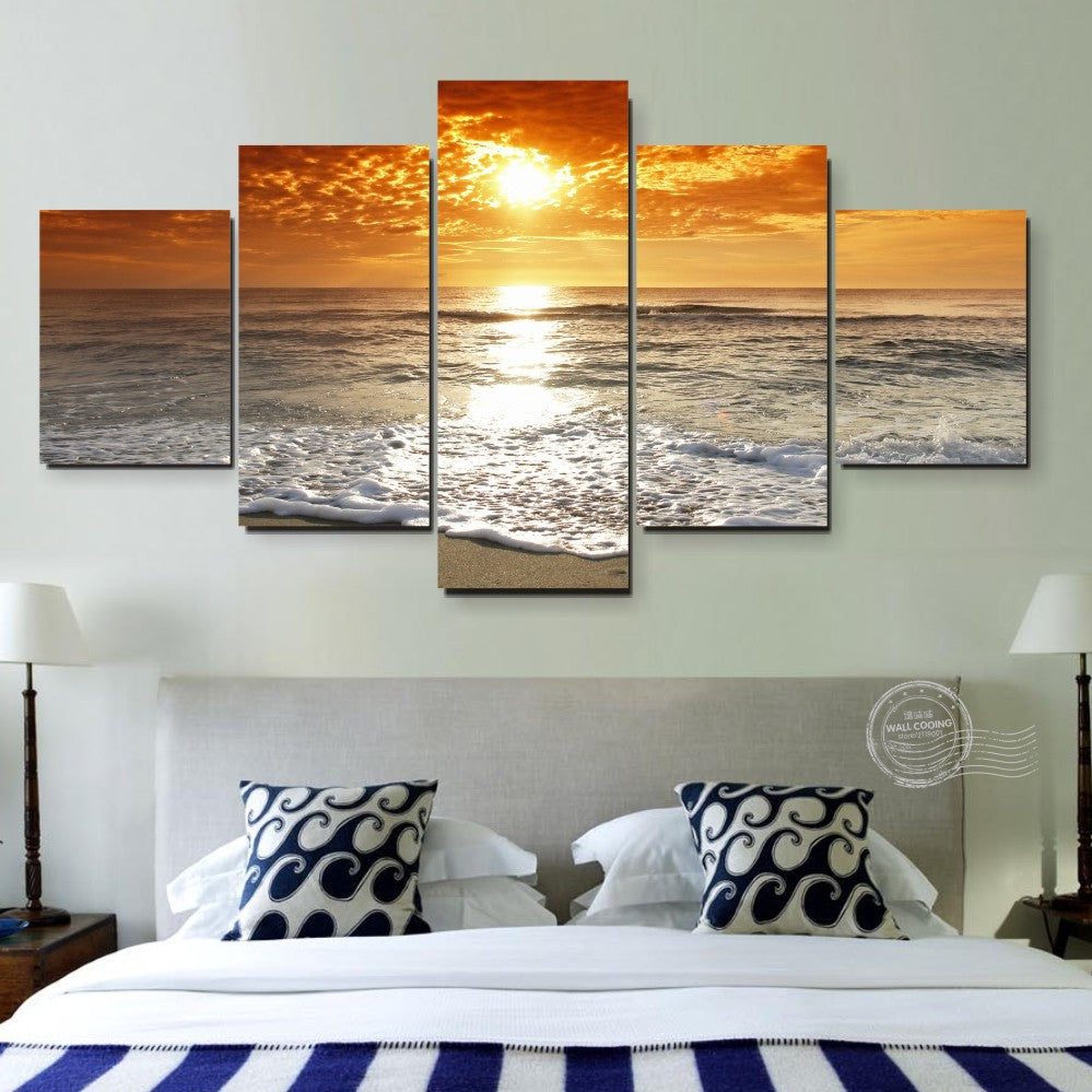 5 Piece Canvas Art HD Print Seascape Beach