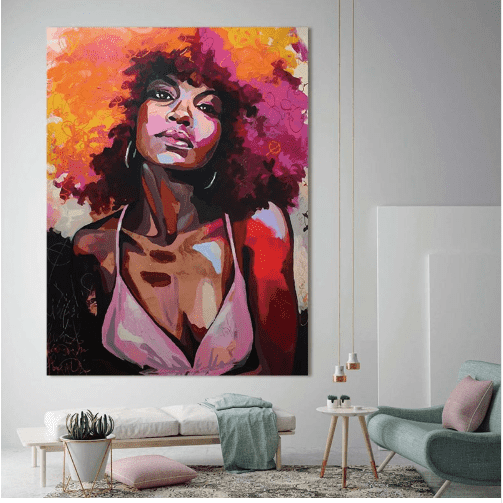 African Woman Contemporary Canvas Print
