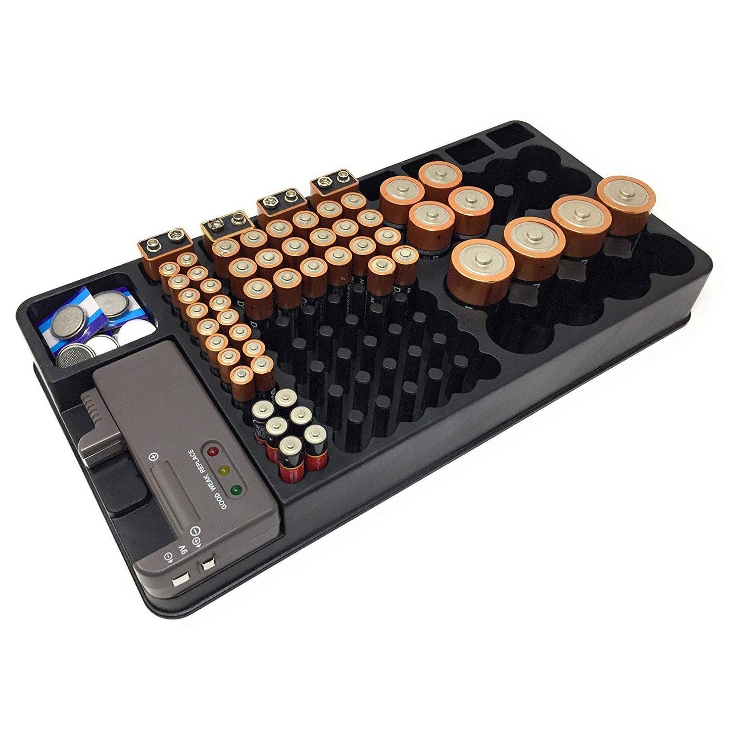 Battery Organizer With Battery Tester
