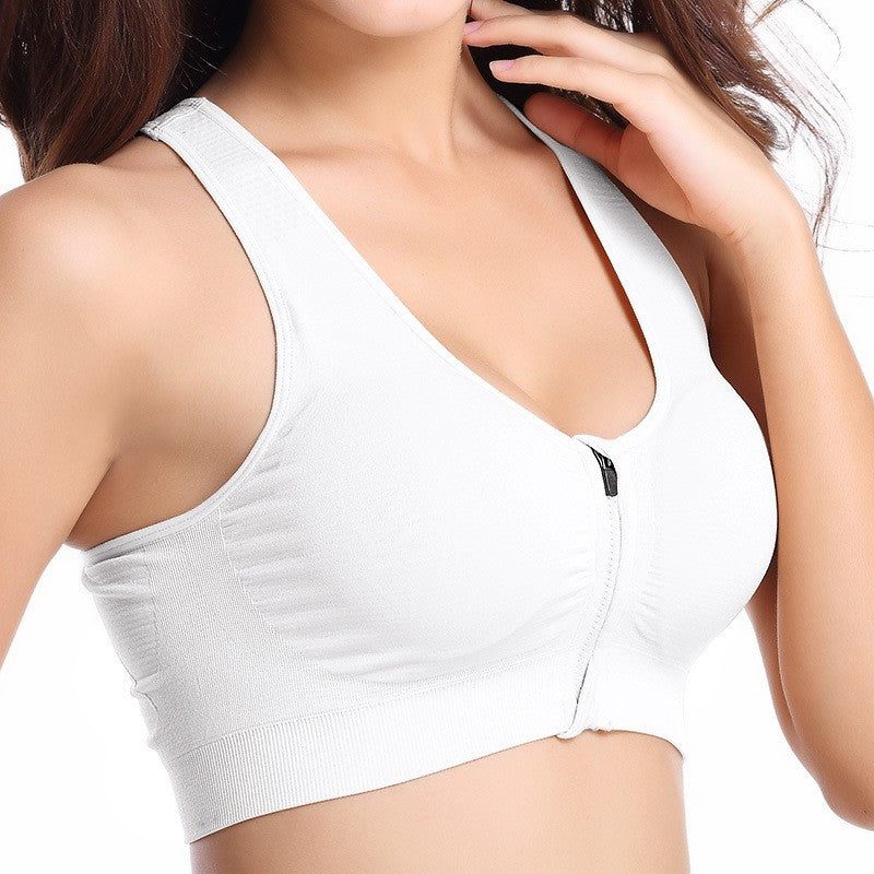 Sexy Sports Fitness Bra With Front Zipper