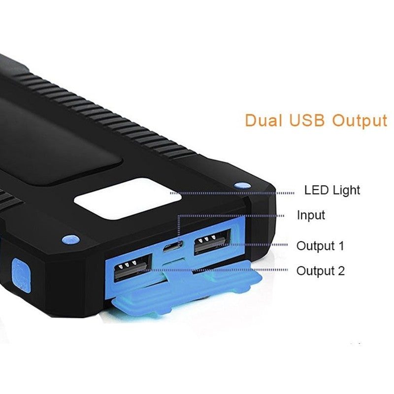 Cargador de teléfono solar portátil y banco de energía en 1 con dual USB 20,000mAh