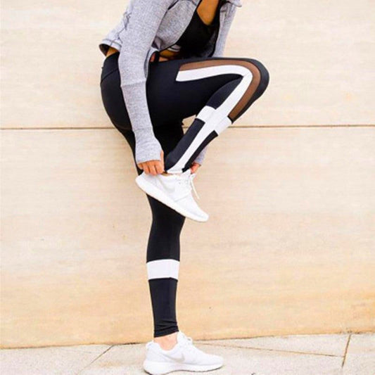 Leggings sexys en blanco y negro ideales para fitness, gimnasio, yoga