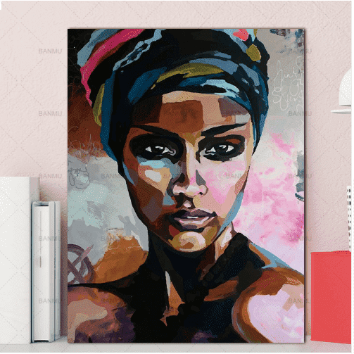 African Woman Contemporary HD Canvas Print