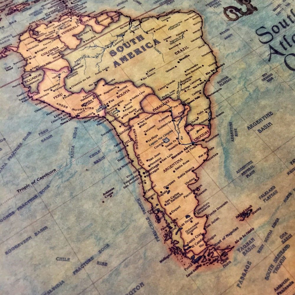 Vintage Nautical World Map