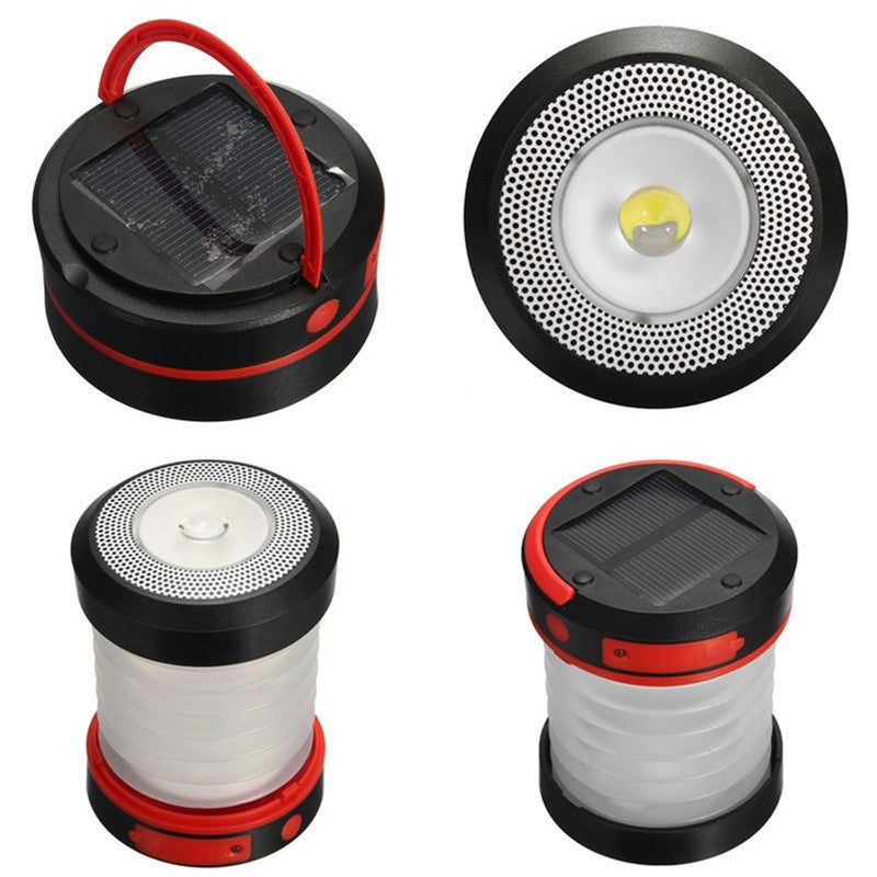 Folding Solar LED Lantern USB Rechargeable Ideal For Camping Hiking
