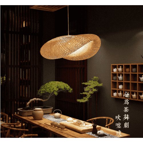 Luz de colgante de bambú moderno