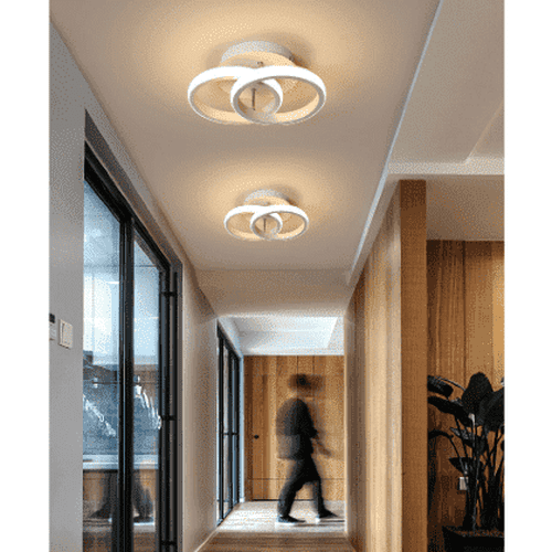 Aménagement de plafond LED moderne à double cercle