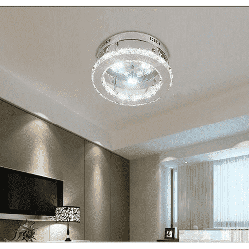 Silver Ceiling Light With Crystal