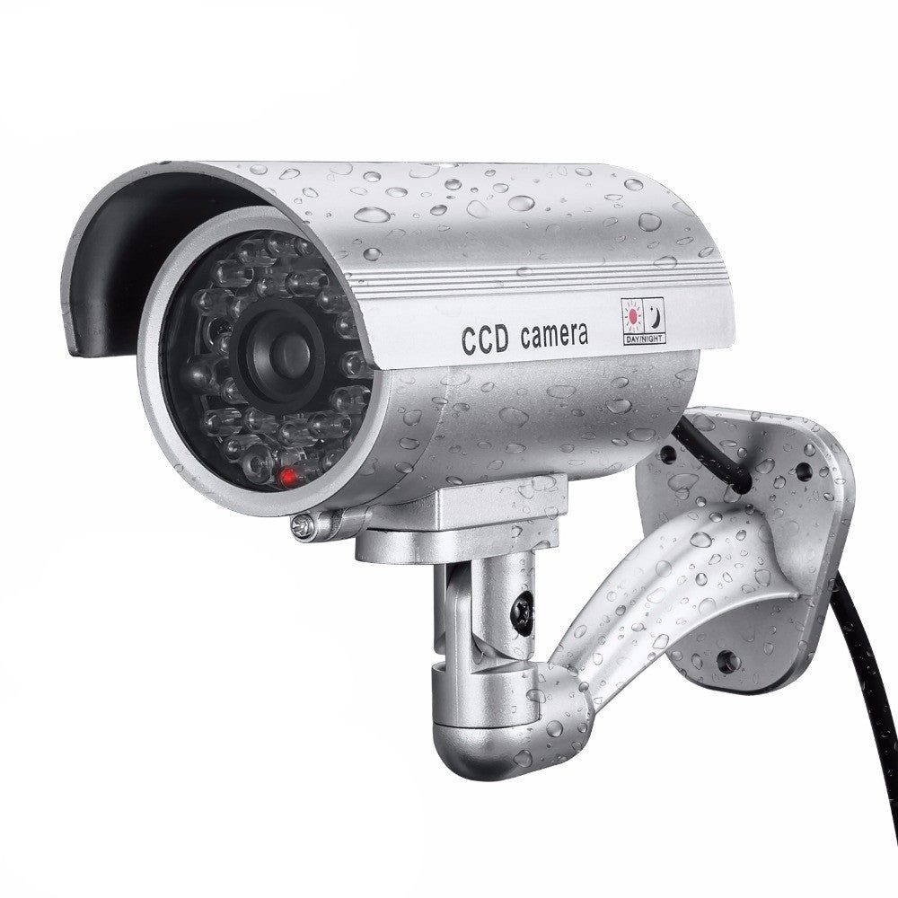 Cámara de vigilancia ficticia falsa: cámara de vigilancia de CCTV de seguridad impermeable con luz LED