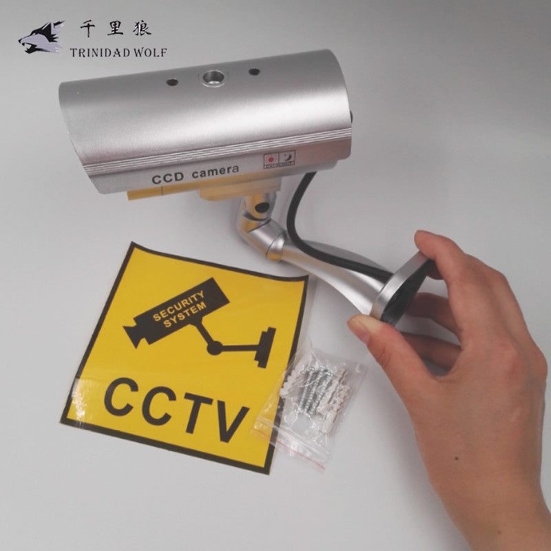Cámara de vigilancia ficticia falsa: cámara de vigilancia de CCTV de seguridad impermeable con luz LED