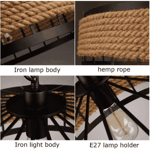 Hemp Rope Vintage Pendant Lamp