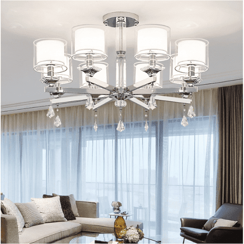 modern chrome chandelier dining room