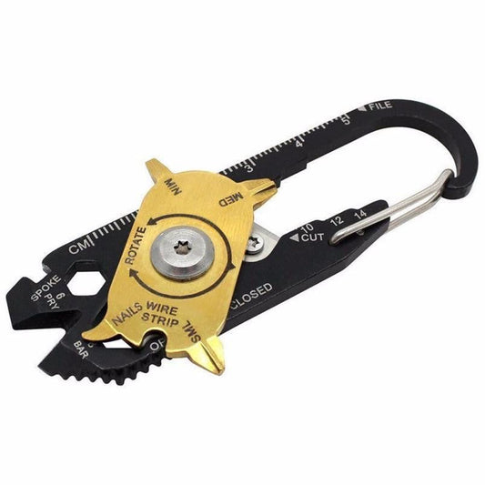 20 In 1 Outdoor Multi Tool Stainless Steel Keychain Key Hanging Bottle Opener Nail Puller Screwdriver