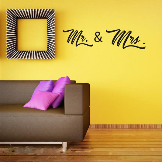 Mr. & Mrs. Abnehmbarer Vinyl -Wandaufkleber