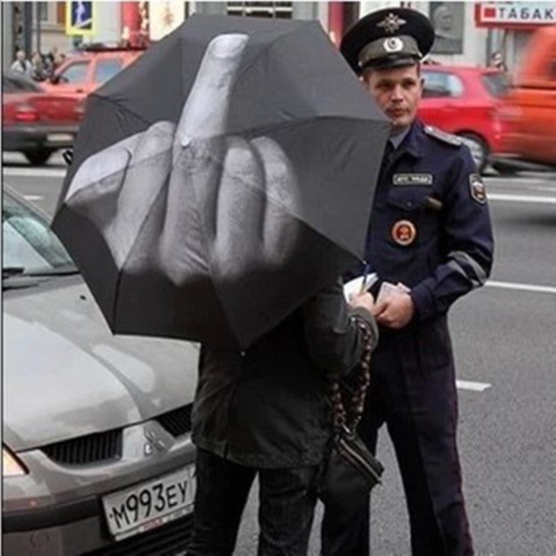 Cooler Regenschirm mit mittlerem Finger