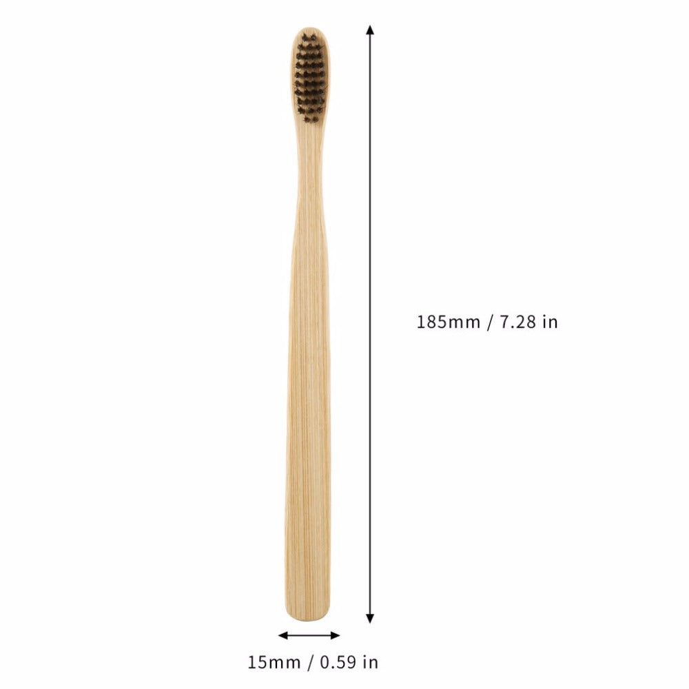 Cepillo de dientes de bambú natural y respetuoso con el medio ambiente hecho a mano