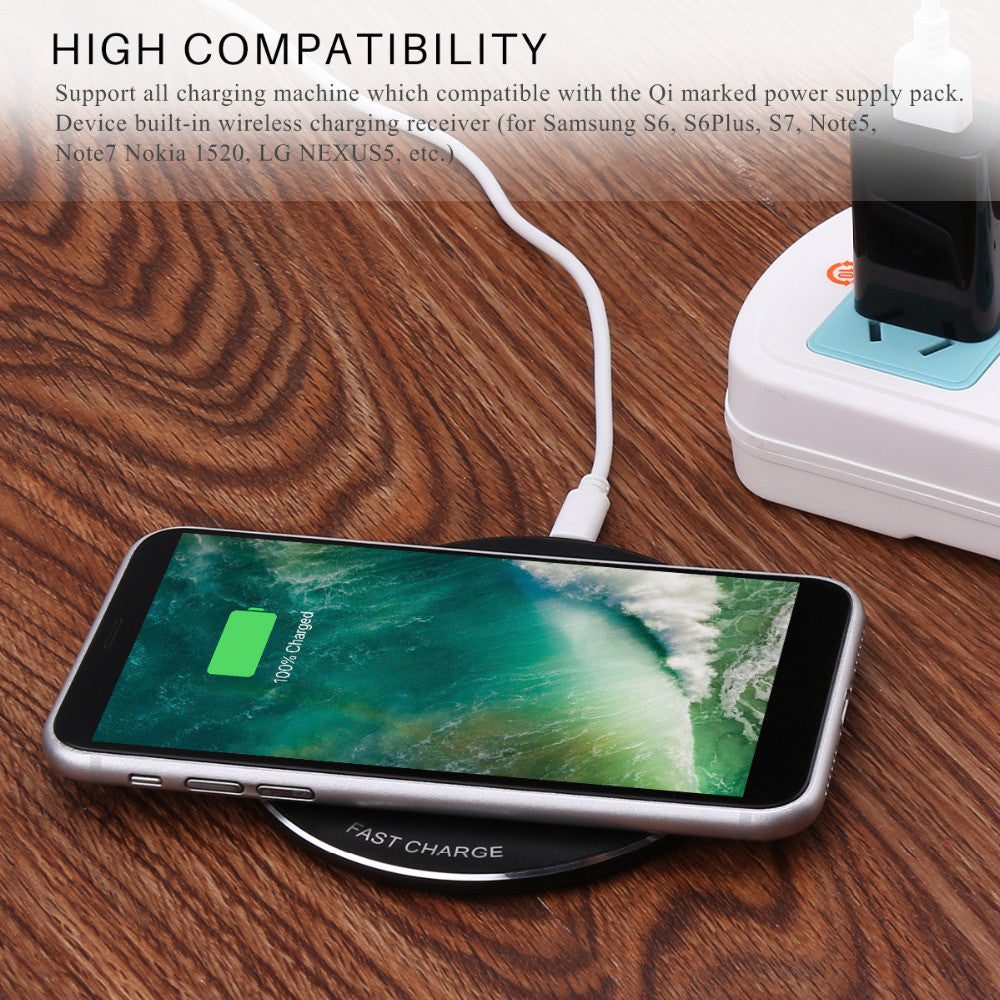 Caricatore del telefono wireless ultra sottile per Samsung iPhone 8x