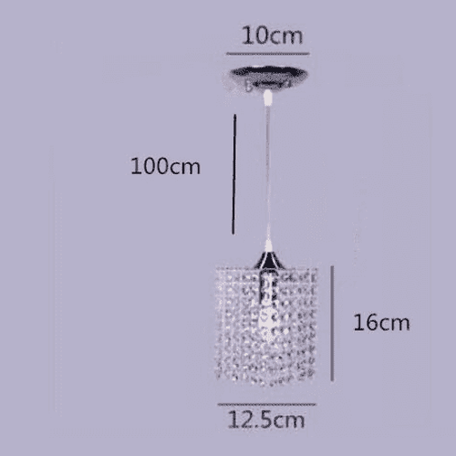 Lámpara de araña de cristal cuadrada