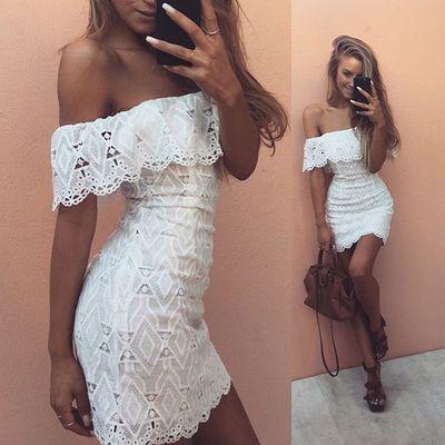 Shoulderless Lace Summer Dress